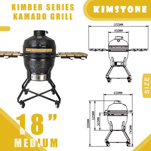 Horno Kamado KIMSTONE de Cerámica de 18 Pulgadas, Parrilla de Carbón, <span class=keywords><strong>Asador</strong></span>, el Mejor Ahumador para Jardín - Product Image 5