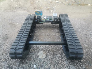 แชสซีรถตีนตะขาบยาง แชสซีรถตักขนาดเล็กแบบตีนตะขาบ ชิ้นส่วนเครื่องจักรก่อสร้างแบบตีนตะขาบยาง มอเตอร์หุ่นยนต์ แชสซีแท่นหุ่นยนต์ - Product Image 4
