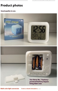 Giá Tốt Nhất Biểu Tượng Tùy Chỉnh In Ấn 7 Màu Sắc Thay Đổi Ánh Sáng Ban Đêm Trẻ Em Bàn Đồng Hồ Cho Quà Tặng Khuyến Mãi Và Bán Hàng - Product Image 3