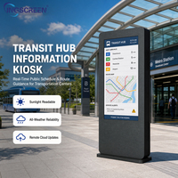 Layar LCD INGSCREEN Tahan Sinar Matahari Kecerahan Tinggi 2000 Nits untuk Luar Ruangan, Digital Signage dengan Sensor Penyesuaian Kecerahan Otomatis