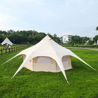 Tenda Safari Festival Bell Tent 8 Orang Satu Kamar Tidur Empat Musim Tiga Lapisan Tahan Air Kain Oxford Besar untuk Pesta Pernikahan