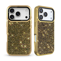 Sacs de téléphone portable de luxe fantaisie Aikusu Gold Crystal Brand en gros pour iPhone 17 16 15 Pro Max