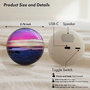 Lampe sphérique à mémoire vidéo de Noël pour dropshipping, cadeau d'anniversaire, boule à mémoire vidéo 3D, cristal MP4 - Product Image 6