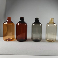 Anpassbare Shampoo-und Conditioner flaschen 500ml bernstein farbene Plastik-Shampoo flasche Dusch gel flasche mit Pumpe