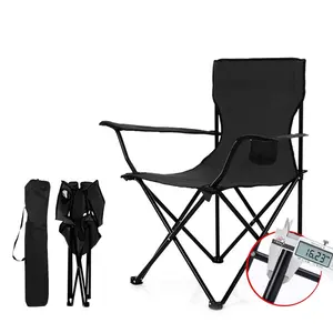 משענת יד באיכות גבוהה קמפינג פיקניק נייד חיצוני מתקפל כיסא שחור סקיצה פיקניק חוף קמפינג כיסא