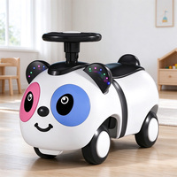 Jouet à roulettes Panda pour enfants, voiture à 4 roues en plastique ABS avec musique et lumières LED, anti-basculement stable pour les enfants de 1,5 à 5 ans, unisexe