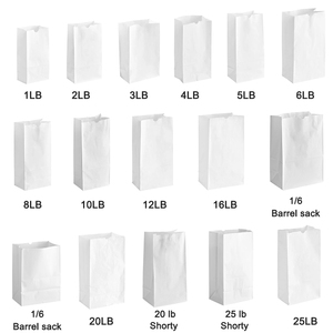 Factory Custom Printed Eco-Friendly Disposable Kraft SOS <strong>Bags</strong> 2LB 4LB 6LB <strong>White</strong> Paper <strong>Grab</strong> <strong>Bag</strong> for Restaurant Takeout Promotion - Product Image 2