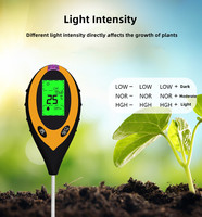 Testeur de sol 4-en-1 PH/Température/Humidité/Luminosité, testeur de PH du sol numérique, type stylo, alimenté par piles, pour plantes de jardin
