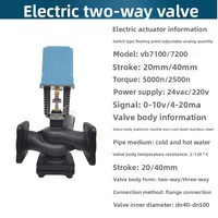 Vanne électrique bidirectionnelle VA7010-8503, vanne de commande intégrale proportionnelle pour ventilateur de climatisation central