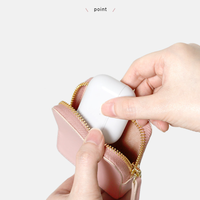 Porte-monnaie carré multi-usage en cuir PU avec porte-clés, pochette de rangement pour écouteurs et mousqueton métallique – Vente en gros de mini-portefeuilles pour femmes
