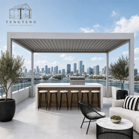 Pergola bioclimatique en alliage d'aluminium imperméable avec structure thermolaquée, certifiée CE et de taille 3x4m pour l'extérieur et le jardin