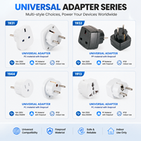 Adaptateur de prise européenne britannique 16A 250V 3500W, convertisseur de voyage universel, PC ABS ignifuge, compact, blanc, 2 ans de garantie