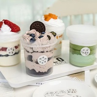 500ml PP 16 oz lege plastic ijsroom- en congee verpakkingen, fruit- en taro-balletjes verpakkingsdoos, ijsroomtaartbeker