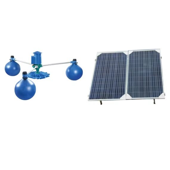Powerful and Efficient Solar Powered Motor Impeller Aerator with Controller for Aquaculture Fish Shrimp Ponds Energy Saving
