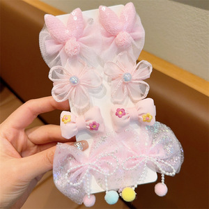 กิ๊บติดผมรูปโบว์สีสันสดใส 8 ชิ้น/ถุง สำหรับเด็กผู้หญิง ทารก ผ้าตาข่ายลูกไม้ประดับดอกไม้ สไตล์น่ารักสำหรับเด็กผู้หญิง - Product Image 5