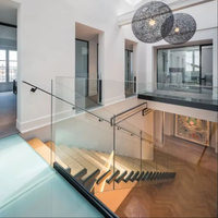 Escaliers modernes en bois et acier pour bricolage Escalier simple en métal de forme droite pour maisons duplex Conceptions d'escaliers de maison