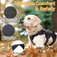 Harnais anti-fuite pour chien, harnais rembourré doux pour animaux de compagnie, gilet réfléchissant réglable sans traction avec poignée de levage et Lesh