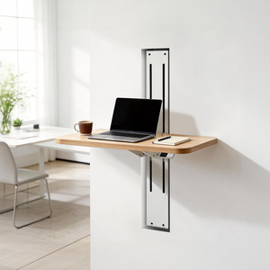 Bureau mural réglable en hauteur, design minimaliste moderne en métal, pour la maison, le café, le balcon - Product Image 4