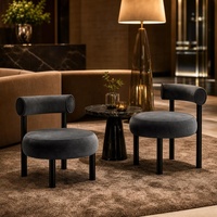 Tabouret de bar moderne avec structure en métal, chaise de bar rembourrée avec accoudoirs pour café, restaurant, hôtel