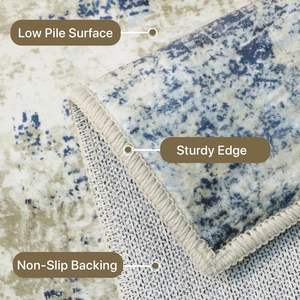 พรมปูพื้นลายนามธรรมทันสมัย ขนาด 8x10 ฟุต ซักได้ ไม่ลื่น นุ่ม สำหรับห้องนั่งเล่น ห้องนอนขนาดใหญ่ ตกแต่งบ้าน <span class=keywords><strong>สี</strong></span>ฟ้าเทา - Product Image 6