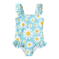 Maillot de bain une pièce pour enfants très vendu - Imprimé marguerite vibrant, plusieurs options de couleurs, maillot de bain tendance pour enfants pour les petites filles