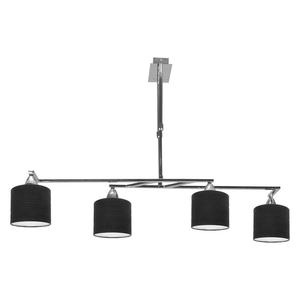 Lámpara de techo 4xE14 cromo/negro 92x43 cm - Iluminación decorativa ideal para hogares y oficinas, proporciona luz ambiental y - Product Image 1