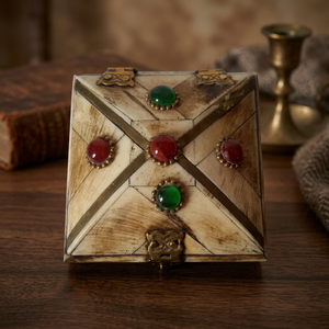 Traditional Bone and Brass Square Modern Stylish Jewelry <b>Box</b> with Stone Design for Girl Necklace Ring and <b>Earring</b> - Product Image 2