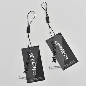 Custom Luxury Clear PVC Garment Hang tags Printed Logo Clothing Tags With String Clothes HangTags Paper Frosted PVC Swing Tags