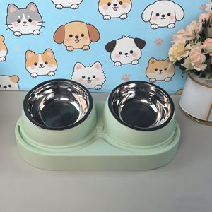 Comedero Doble Inclinado para Mascotas E-companion, de Acero Inoxidable Antideslizante para Perros y Gatos - Product Image 3