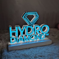 Bureau Kexian en acrylique personnalisé avec lettres Logo de l'entreprise Nom de la boutique Support de table avec logo Enseigne de table d'affaires Dessus de table avec affichage à LED Nom de marque