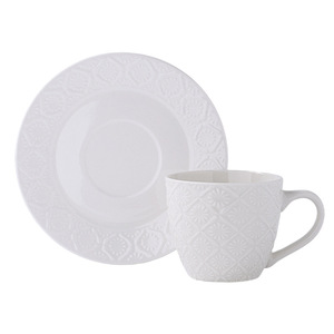 Taza de Café de Cerámica Estilo Europeo con Platillo, Diseño de Hojas, Resistente a Altas Temperaturas, Personalizable para Regalo - Product Image 5