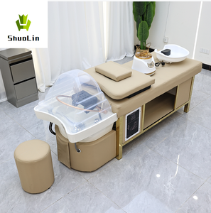 เตียงนวดสระผมหนังสังเคราะห์สไตล์โมเดิร์นหรูหรา โครงสแตนเลส ฟองน้ำความหนาแน่นสูง สำหรับร้านเสริมสวยและสปาผม - Product Image 5