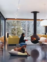 Chimenea Ecológica para Villa, Electrónica, de Carbón/Atomización/Etanol/Leña, Moderna para Hotel, Colgante de 600/700 mm