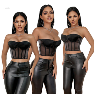 13 ossa di plastica reggiseno Retro maglia in acciaio senza spalline anello sottile corpetto in vita Trainer corsetto tubo Top traspirante - Product Image 1