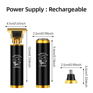 Set de Afeitadora Eléctrica para Hombre 3 en 1, Kit de Aseo Personal con Cuerpo Metálico, Recortador de Vello Nasal y Estilismo de Cabello - Product Image 6