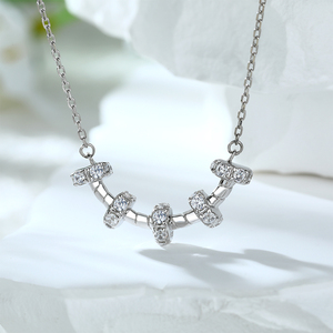 Collar de Plata de Ley 925 con Baño de Rodio y Circonita Cúbica en Forma de Corazón para Compromiso, Fiesta o Boda, Venta al por Mayor - Product Image 5