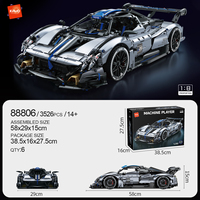 Vente en gros Spot 88806 Ensemble de blocs de construction en plastique pour garçons à l'échelle 1:8 certifié CPSIA, 3526 pièces, voiture de course sportive éducative STEM