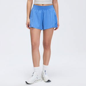 Individuelles Logo 2-in-1 Schnelltrocknende Laufshorts Atmungsaktive Doppelschicht-Kordelzug Yoga Lose Sport-Gym-Shorts für Frauen - Product Image 5