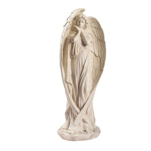 Statue d'ange vintage européenne en résine - Figurine ailée réfléchissante pour jardin, patio et décoration intérieure, ornement de style antique - Product Image 5