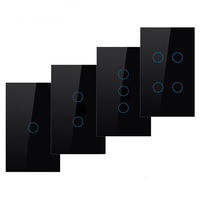Interrupteurs muraux 10A, norme US/AU, 120*72mm, interrupteur tactile WIFI Tuya, 1/2/3/4 voies, contrôlable par application intelligente, Alexa, Google Home