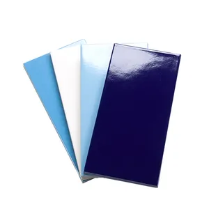 Telha de cerâmica azul escuro para piso, barato comercial 240x115mm puro azul brilhante