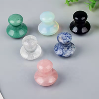 Masseur facial Gua Sha en forme de champignon en quartz rose naturel et obsidienne noire pour le cou, le visage et le massage des yeux