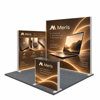 Stand d'exposition modulaire léger avec éclairage LED SEG, affichage rétroéclairé en tissu tendu haute définition pour salon professionnel de marques d'ordinateurs portables