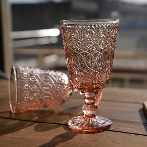 Achat en gros de vaisselle de luxe pour mariages, <span class=keywords><strong>location</strong></span> de vaisselle pour fêtes, ensemble de vaisselle de fête, verres à boire en verre coloré, gobelets roses - Product Image 5