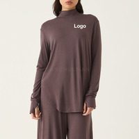 Ensemble de survêtement 2 pièces Aschulman pour femme : haut et pantalon respirants, séchage rapide, tenue de sport modeste pour le fitness