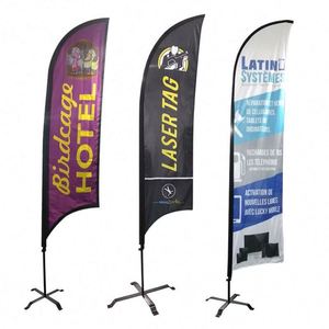 Custom Flying Banner Bali Bow Sail Swooper Aluminum Pole Bali Bow Sail Brand Promotional <b>Cheap</b> Beach Flag - Product Image 1