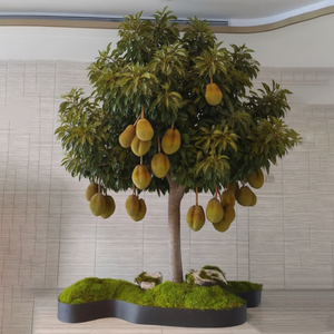 Árbol de <span class=keywords><strong>Durian</strong></span> Artificial con Frutos Púrpuras Realistas, Tronco de Fibra de Vidrio, Decoración Tropical para Interiores, Cafés y Supermercados - Product Image 4