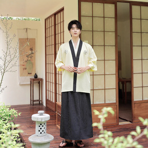 Nouvel ensemble kimono <span class=keywords><strong>japonais</strong></span> pour <span class=keywords><strong>homme</strong></span> 2026, haut et pantalon, costume de performance mignon et tendance, vente en gros - Product Image 3