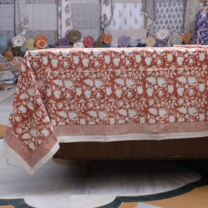 ผ้าคลุมโต๊ะดีไซน์เนอร์พิมพ์ลายทำจากผ้าฝ้ายออร์แกนิกทำมือทนทานของตกแต่งบ้านสำหรับงานแต่งงานสำนักงาน - Product Image 1