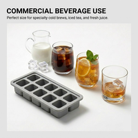Bac à glaçons en silicone avec couvercle, moule carré à 10 cavités pour whisky, cocktails, thé glacé, bar, café, boissons, machine à glaces économique